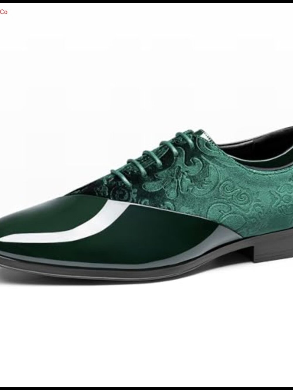 Men's Patent Faux Leather Velvet Oxford Dress Shoes Lace-Up Formal